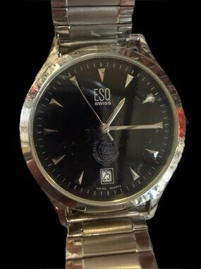 ESQ Swiss Men’s Black Dial Stainless Steel Watch